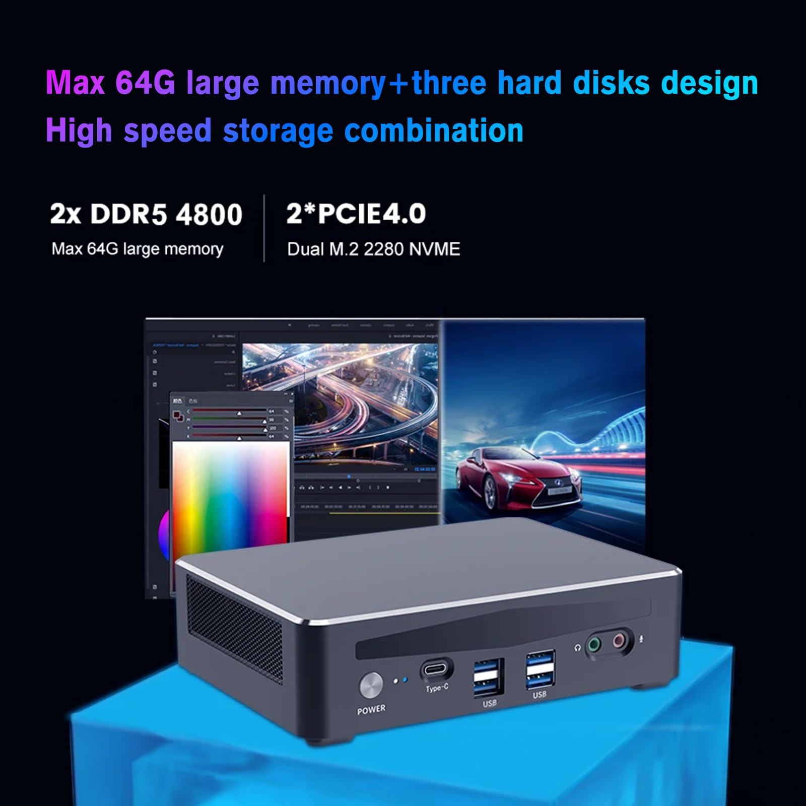 Mini PC 13th Gen Gaming PC Core i5-1340P (12C/16T, up to 4.6GHz